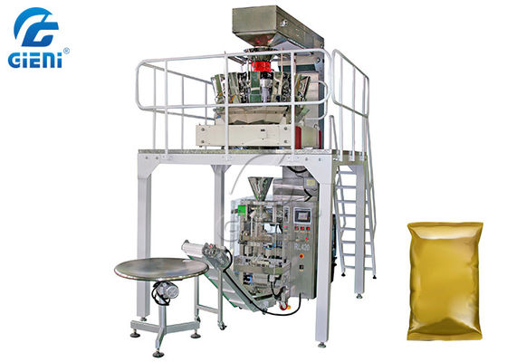 آلات التعبئة العمودية Multihead Weigher SS304 آلة ختم وتغليف المواد الغذائية